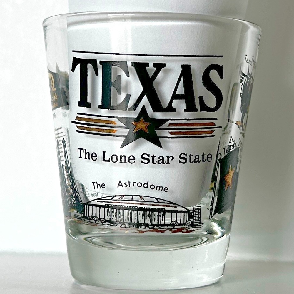 Texas Lone Star State Astrodome Collectible Shot Glass Barware Souvenir‎